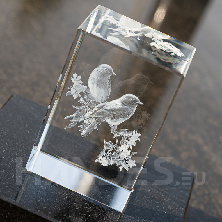 Birds in Crystal (80x120x80 mm)