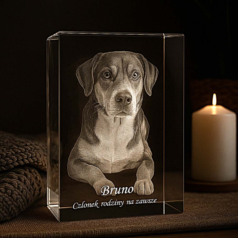 Zdjęcie 3D Twojego Psa - Zdjęcie Pamiątkowe z grawerem