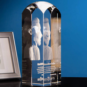 Karykatura 3D w szkle ~ statuetka grawerowana