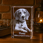 Zdjęcie Twojego pieska w trójwymiarze - grawer w statuetce szklanej