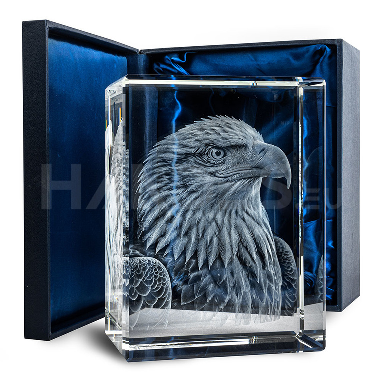 Kryształ 3D z wizerunkiem Twojego zwierzaka - ORZEŁ 3D