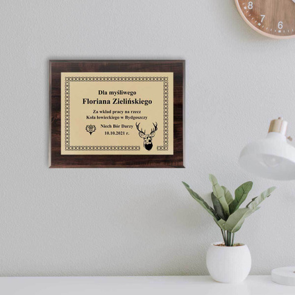 Dyplom dla myśliwego 152x203 mm - PODZIĘKOWANIA GRATULACJE